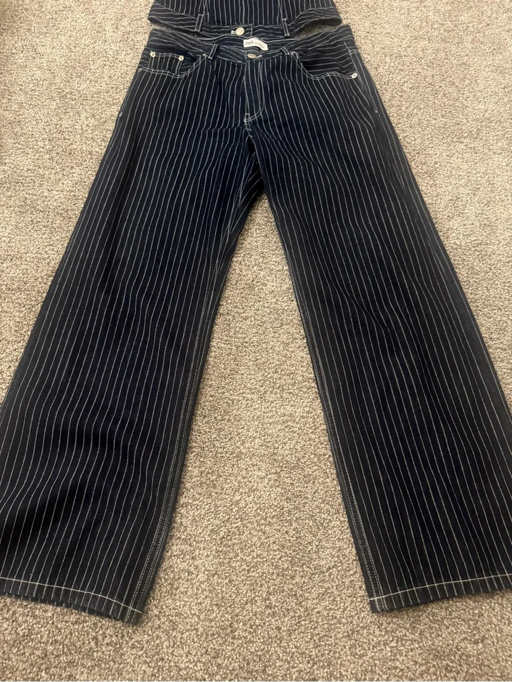 Zara Dark Denim Striped Set